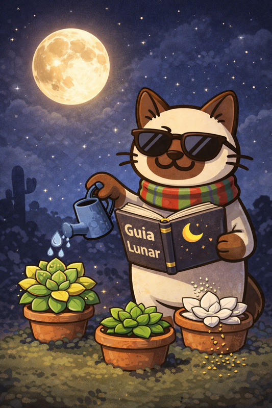 Fases de la luna y su influencia en el riego, trasplante y propagación de suculentas según el calendario lunar.