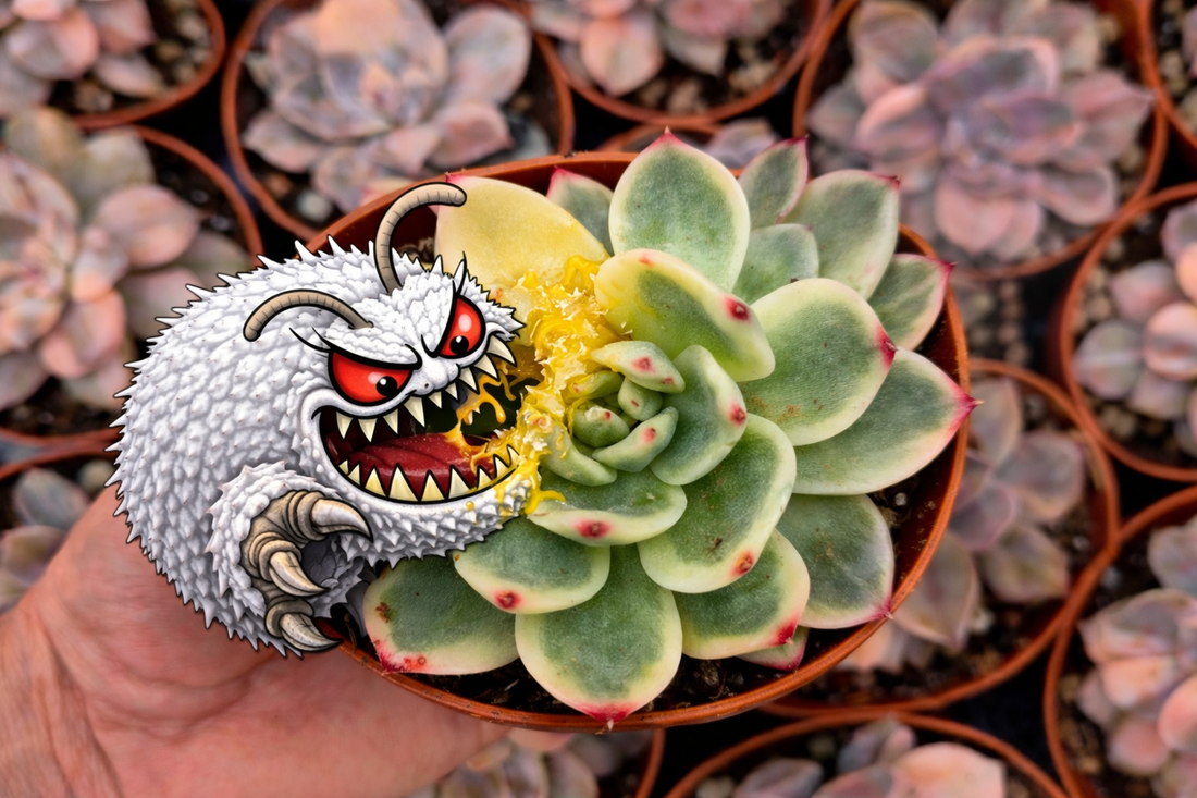 cochinilla en suculentas variegadas plaga algodonosa en echeveria